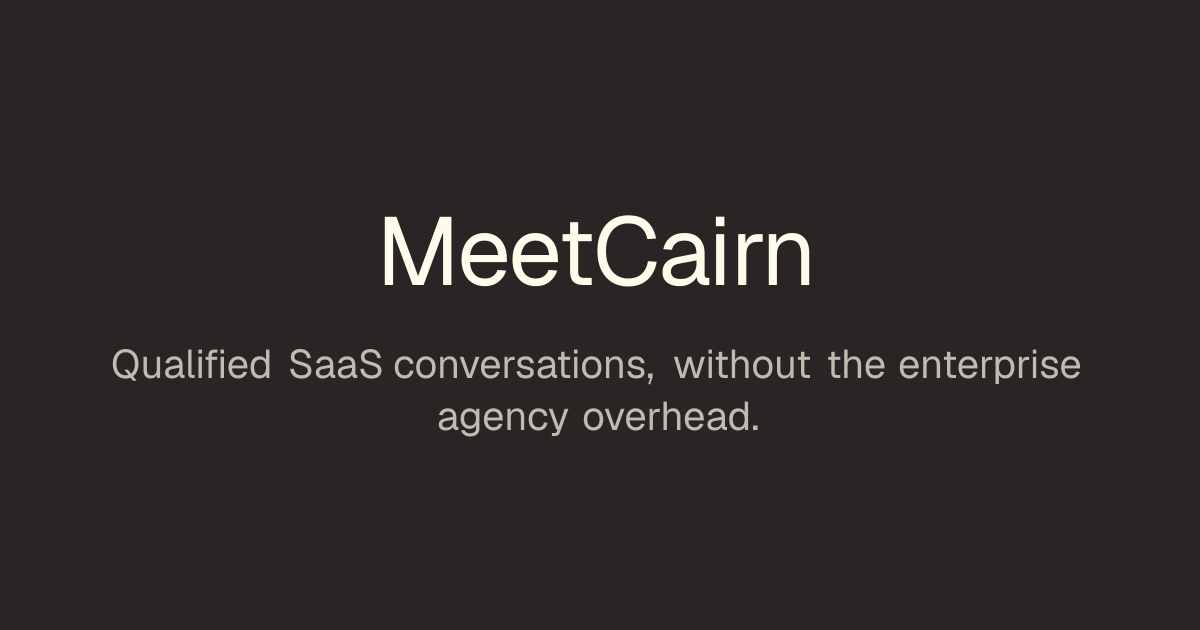 MeetCairn — Building pipeline is "top priority," said every founder since 2021. MeetCairn runs the…